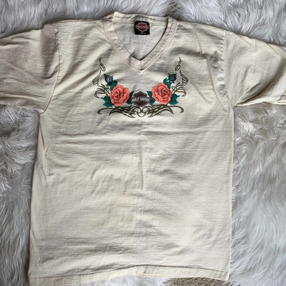 Vtg 90s Harley Davidson v neck TShirt - Picture 1 of 4